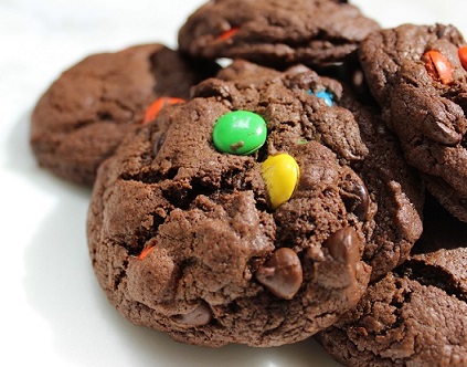 Chocolate Cookie with M&M